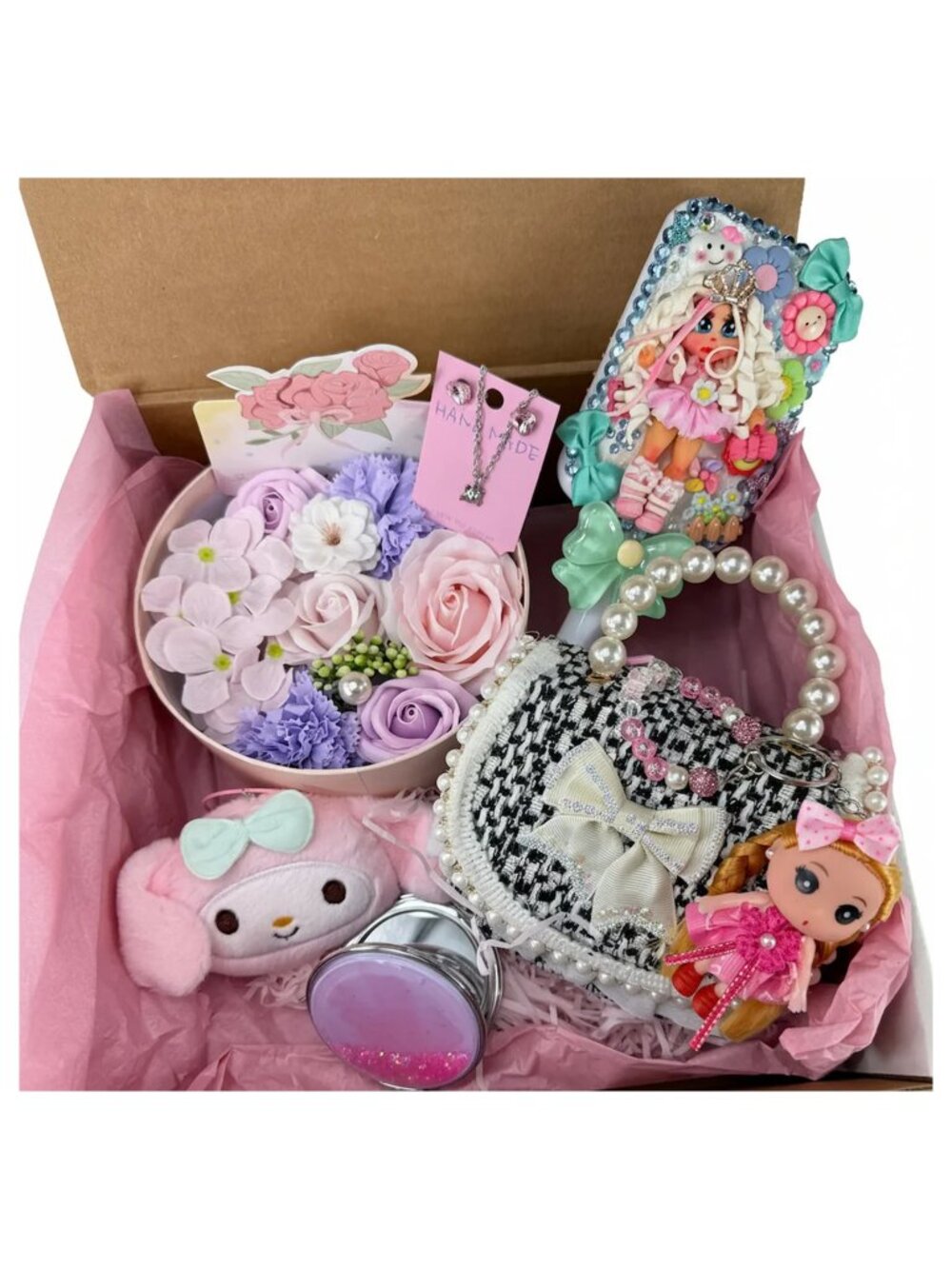 Coquette Princess Gift Set for Teens | Purse, Jewelry & Brush